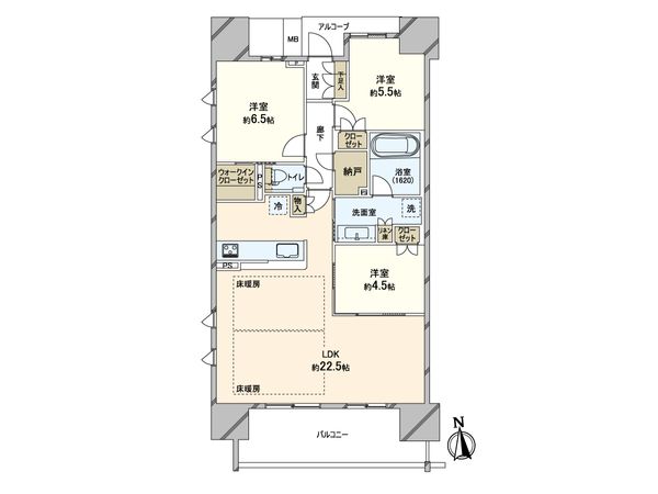 プラウド天王寺清水谷 間取図(平面図) プラウド天王寺清水谷 間取図(平面図)