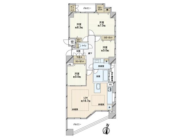 ライオンズマンション清水谷公園 間取図(平面図)