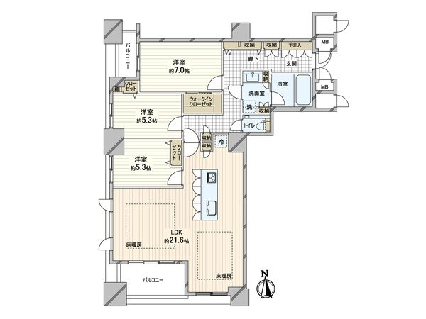 上本町ヒルズマーク 間取図(平面図)