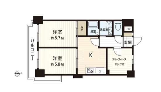 ライオンズマンション夕陽丘 間取図(平面図)