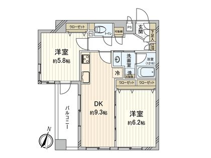 大洋ハイツ夕陽ヶ丘 間取図(平面図)