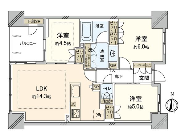 リバーガーデン四天王寺 間取図(平面図) リバーガーデン四天王寺 間取図(平面図)