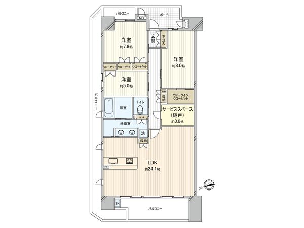 なんばセントラルプラザリバーガーデン 間取図(平面図)