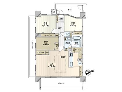 リベールグラン夕陽丘 間取図(平面図)