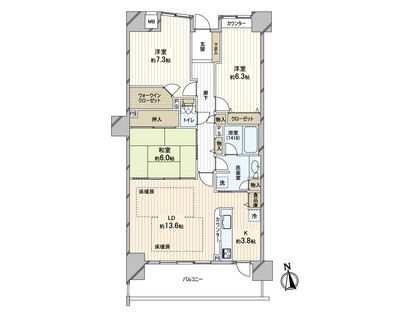 セントポリア四天王寺夕陽丘 間取図(平面図)