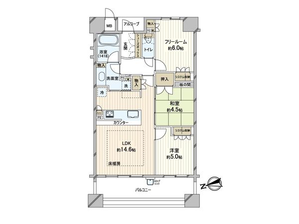 アリスト四天王寺夕陽ヶ丘 間取図(平面図)