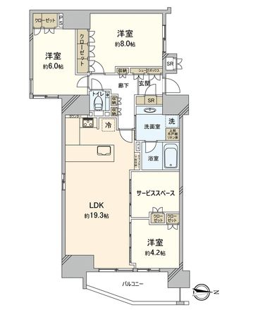 リバーガーデン四天王寺 間取図(平面図) リバーガーデン四天王寺 間取図(平面図)