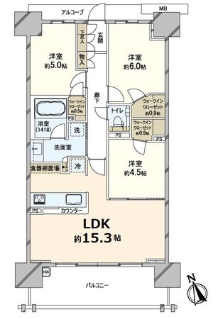 パークホームズ夕陽丘 間取図(平面図)