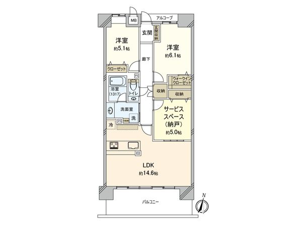 カルム四天王寺夕陽ヶ丘 間取図(平面図) 間取図(平面図)
