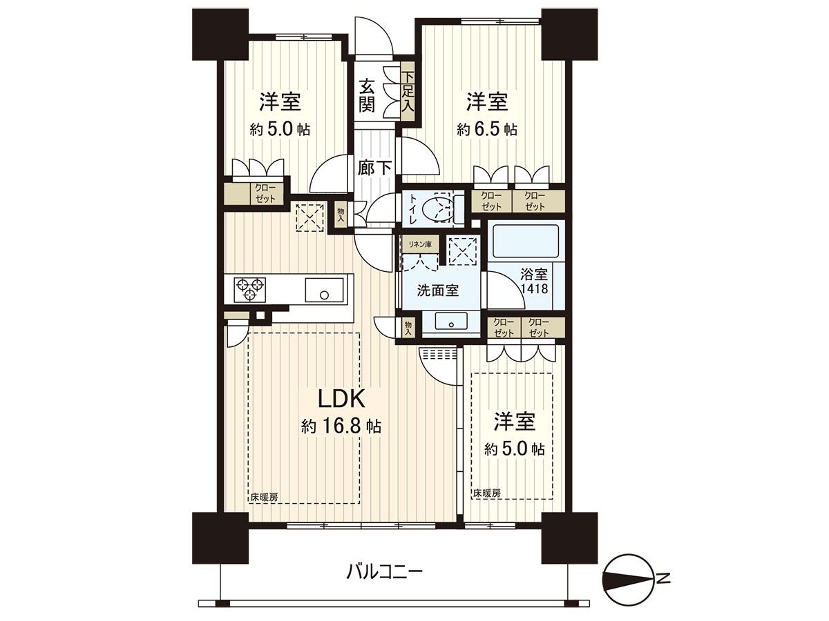 リバーガーデン四天王寺 間取図(平面図) 間取図(平面図)