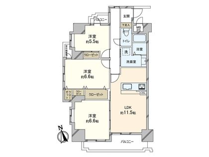 ライオンズマンション鶴橋 間取図(平面図)