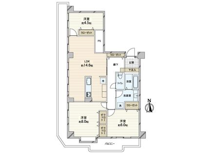 ヴェール夕陽丘 間取図(平面図)