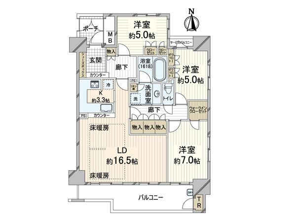 アーバネックス天王寺堂ヶ芝ローレルコート 間取図(平面図)