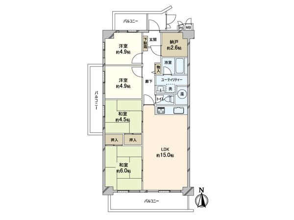 ローズハイツ真田山公園 間取図(平面図)