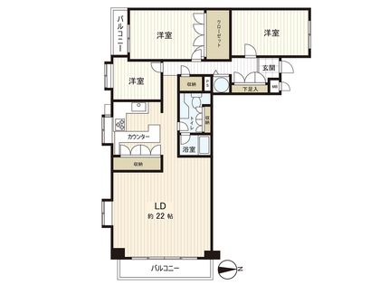 松屋町グランドハイツ 間取図(平面図)