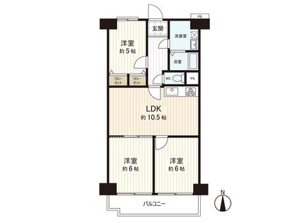シャルム玉造 間取図(平面図)