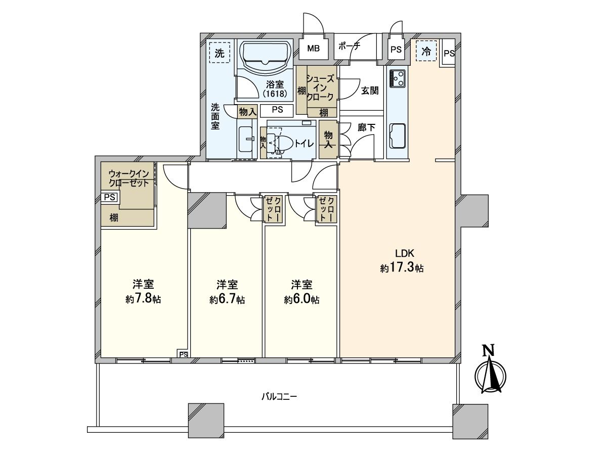タワーザ上町台 間取図(平面図) 間取図(平面図)