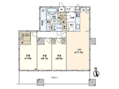 タワーザ上町台 間取図(平面図)