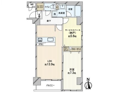 プレサンス上町台夕陽丘 間取図(平面図)