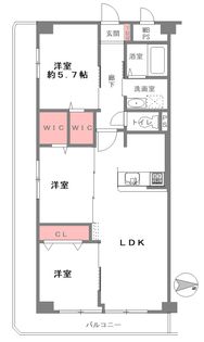 朝日プラザ夕陽ケ丘 間取図(平面図)