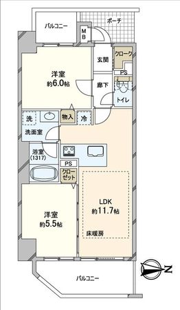セントファミーユ上本町 間取図(平面図)