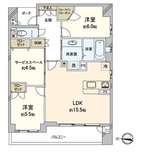 メロディーハイム夕陽丘リージェンツコート 間取図(平面図)
