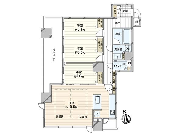 タワーザ上町台 間取図(平面図)
