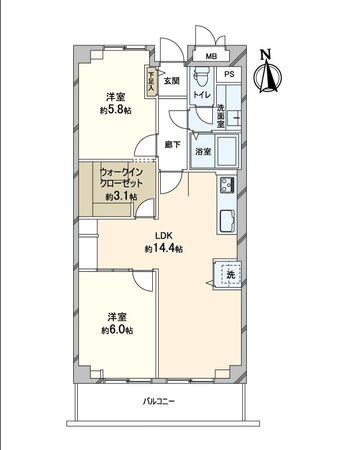 上本町ガーデンハイツ 間取図(平面図) 上本町ガーデンハイツ 間取図(平面図)