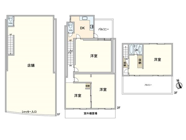 生野西四丁目 店舗付住宅 間取図(平面図)