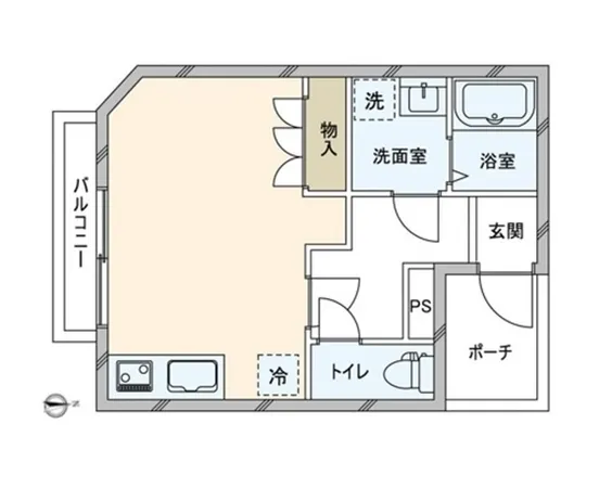 304号室の間取り例でございます