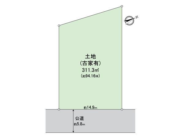 宇治市明星町 古家付土地 区画図 宇治市明星町 古家付土地 区画図