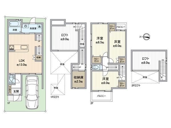 伏見区桃山水野左近西町 新築一戸建 間取図(平面図) 伏見区桃山水野左近西町 新築一戸建 間取図(平面図)