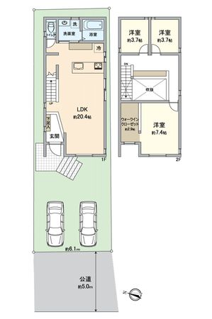 城陽市寺田市ノ久保 中古一戸建 間取図(平面図)