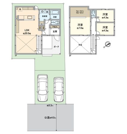 城陽市平川室木 新築一戸建 間取図(平面図) 間取図(平面図)