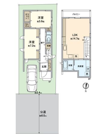 城陽市平川長筬 新築一戸建 間取図(平面図)