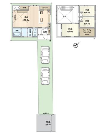 城陽市久世南垣内 2号地 新築一戸建 間取図(平面図) 城陽市久世南垣内 2号地 新築一戸建 間取図(平面図)