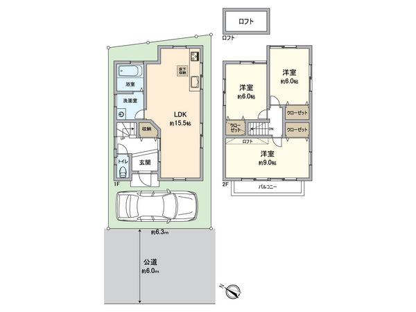 伏見区久我西出町 中古一戸建 間取図(平面図) 伏見区久我西出町 中古一戸建 間取図(平面図)
