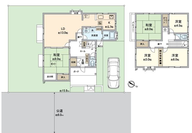 宇治市羽戸山2丁目 間取図(平面図) 間取図(平面図)