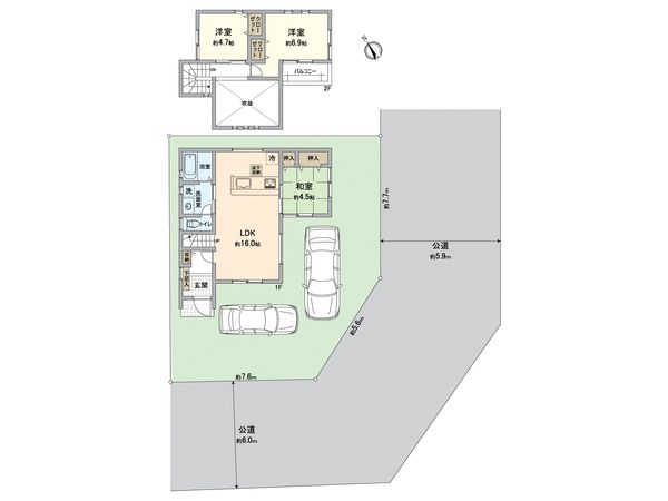伏見区深草谷口町 新築一戸建 間取図(平面図)