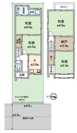 伏見区深草勧進橋町 間取図(平面図) 伏見区深草勧進橋町 間取図(平面図)