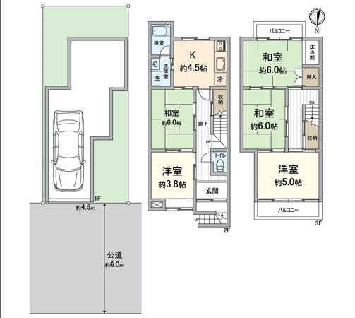 伏見区羽束師菱川町 中古一戸建 間取図(平面図)