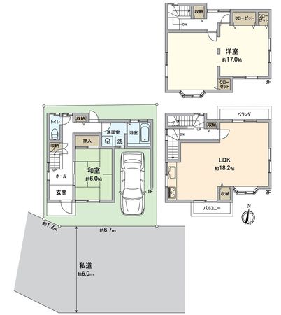 伏見区横大路朱雀 間取図(平面図)