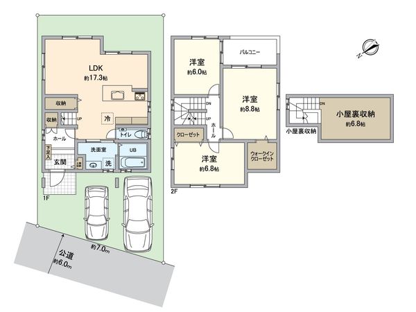 伏見区羽束師古川町 21号地 間取図(平面図) 伏見区羽束師古川町 21号地 間取図(平面図)