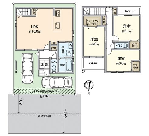 宇治市大久保町平盛 新築一戸建 間取図(平面図) 宇治市大久保町平盛 新築一戸建 間取図(平面図)
