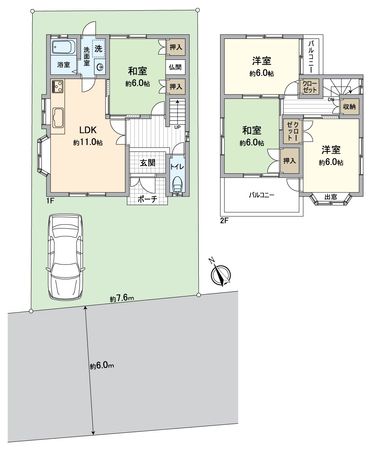 伏見区桃山町正宗 間取図(平面図) 伏見区桃山町正宗 間取図(平面図)