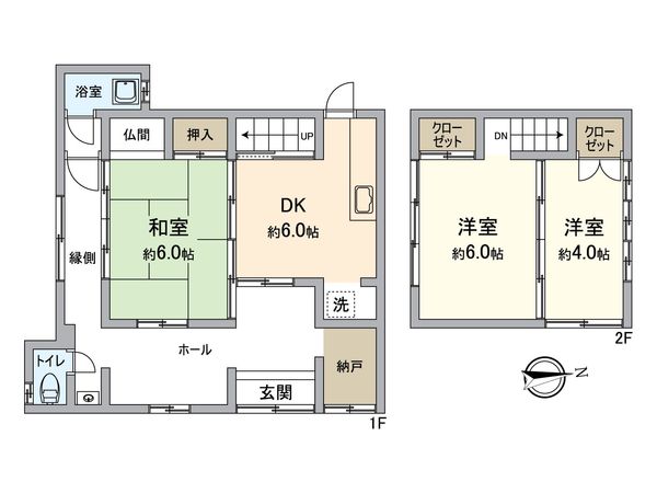 伏見区深草ススハキ町 中古テラスハウス 間取図(平面図)