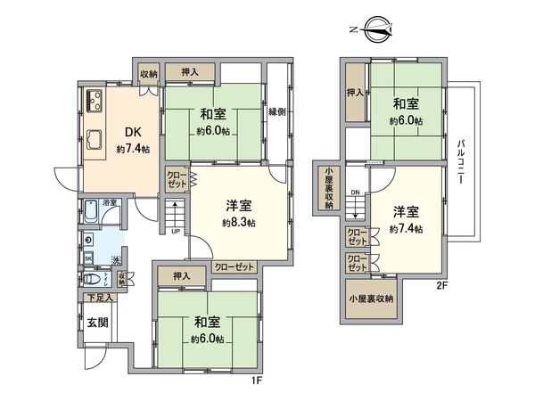 伏見区深草石峰寺山町 中古一戸建 間取図(平面図) 伏見区深草石峰寺山町 中古一戸建 間取図(平面図)
