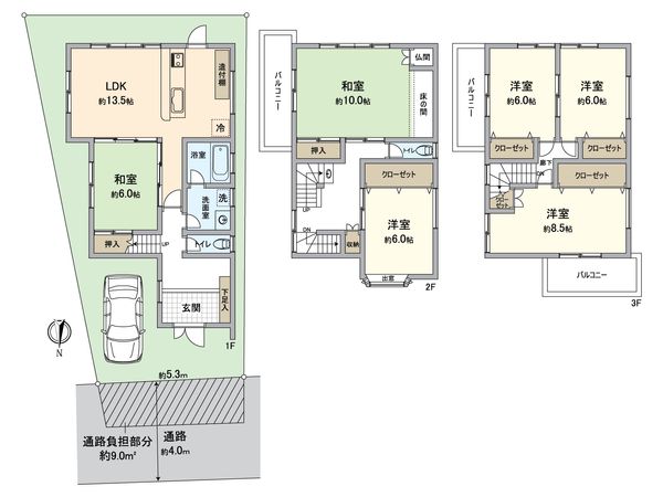 城陽市平川横道 間取図(平面図)