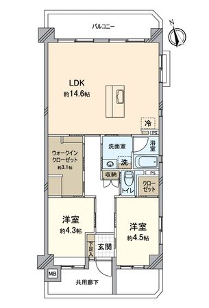 ユニライフ宇治琵琶Ⅰ番館 間取図(平面図) 間取図(平面図)