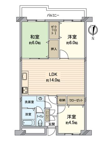 ハイム伏見A棟 間取図(平面図) 間取図(平面図)